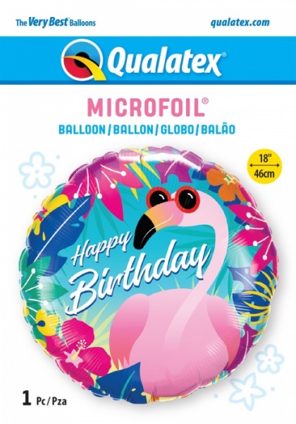 Elegant Flamingo Birthday Foil Balloon 45cm