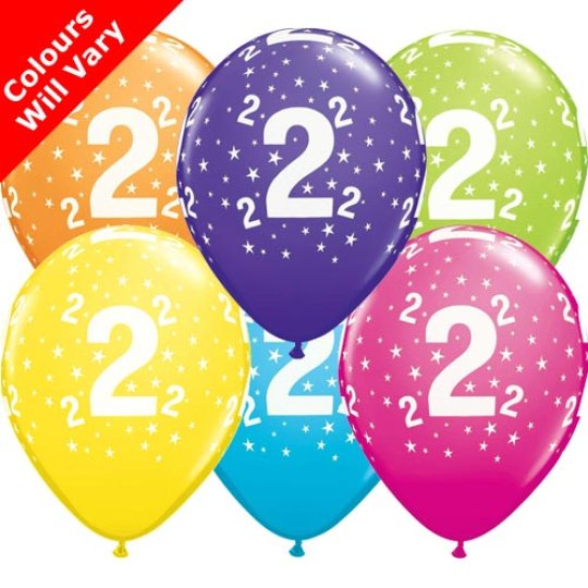 Age 2 Balloons Pack of 6