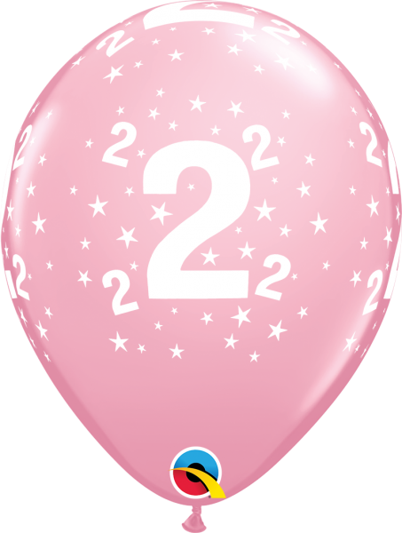 Pink Age 2 Balloons Pack of 6