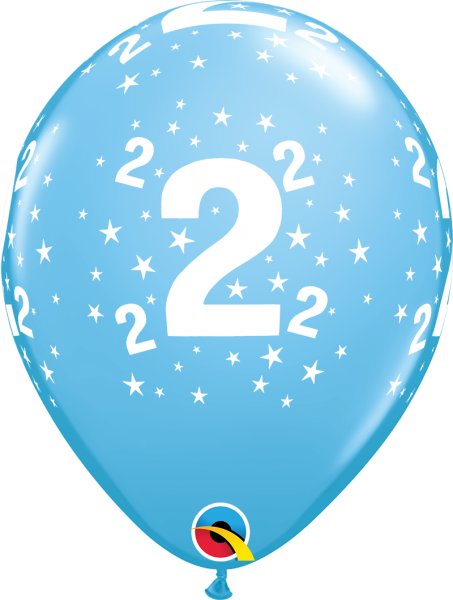 Pale Blue Age 2 Balloons Pack of 6