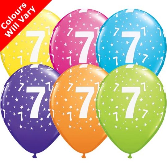 Age 7 Balloons Pack of 6