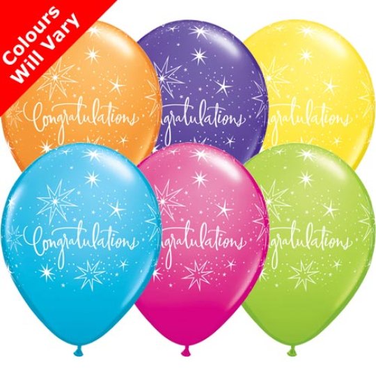 Congratulations Elegant Balloons Pack of 6