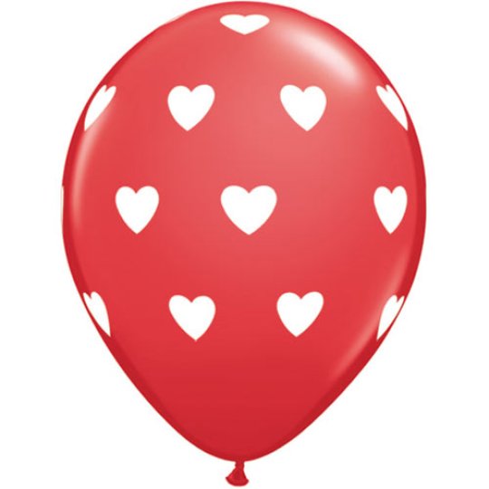 Big Hearts Red Balloons Pack of 6