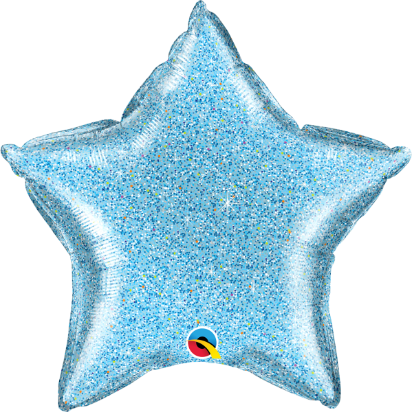 Glittergraphic Light Blue 20'' Star Foil Balloon