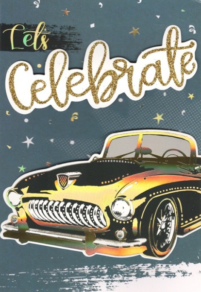 Let's Celebrate Car Birthday Card