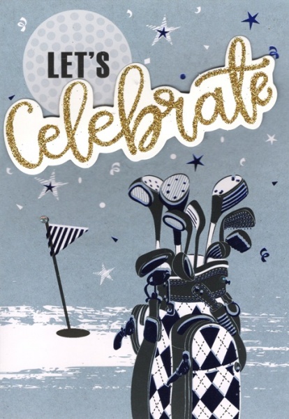 Let's Celebrate Golf Birthday Card