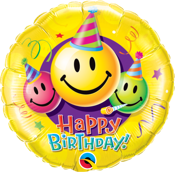 Smiley Faces 18'' Foil Birthday Balloon