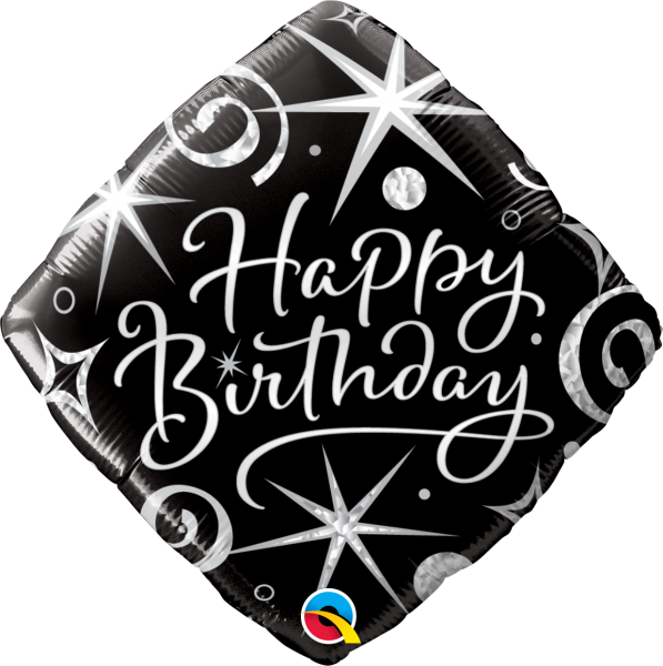 Elegant Sparkles & Swirls 18'' Foil Birthday Balloon