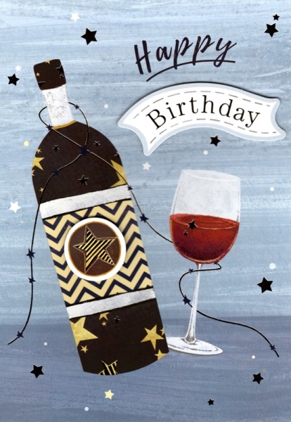 Wine Star Birthday Card