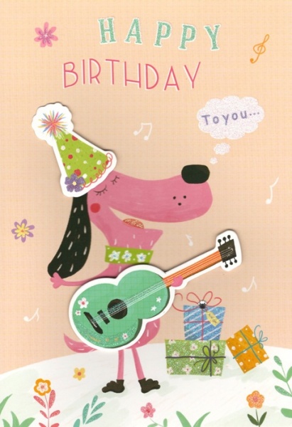 Singing Dog Birthday Card