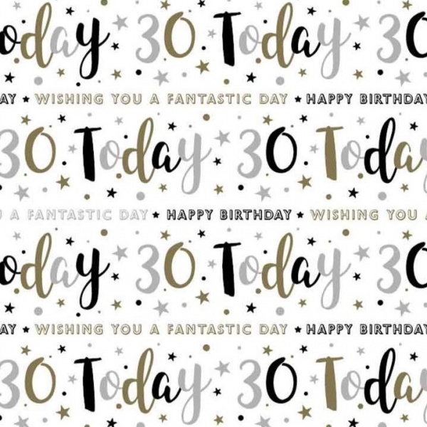Thirty Today 30th Birthday Gift Wrap Sheet