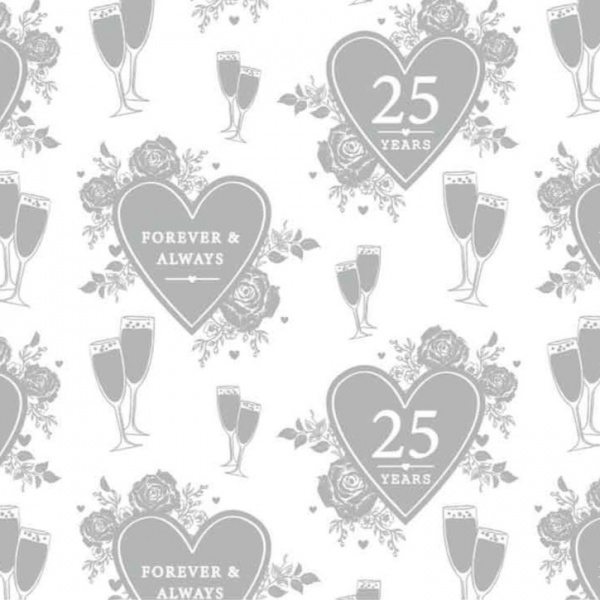 Forever & Always 25th Anniversary Gift Wrap Sheet