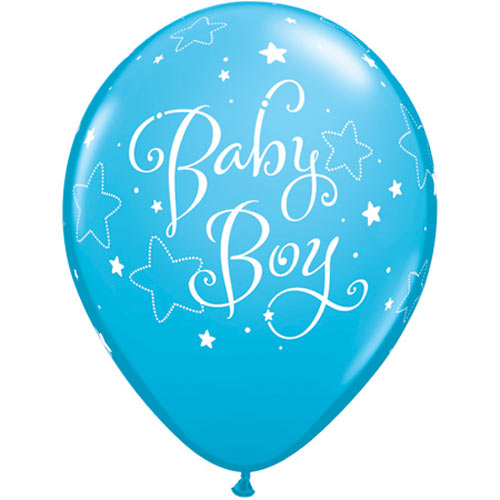 Baby Boy Stars Blue Balloons Pack of 6