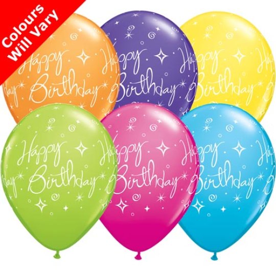 Elegant Sparkles & Swirls Birthday Balloons Pack of 6