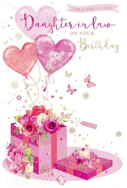 Pretty Present Daughter In Law Birthday Card