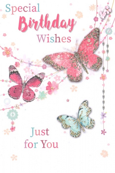 Three Butterflies Birthday Card