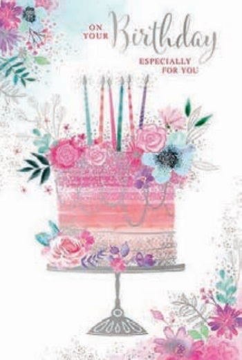Floral Cake Birthday Card