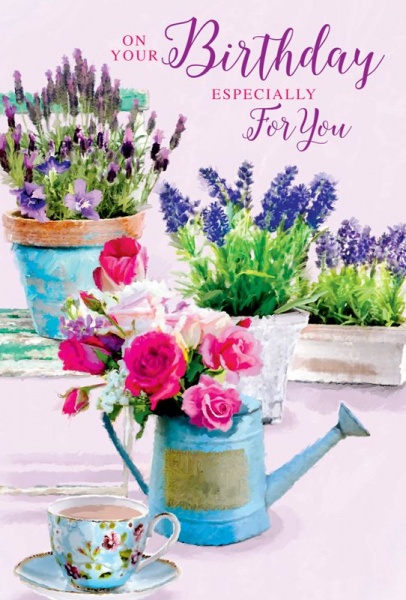 Flower Pots Birthday Card
