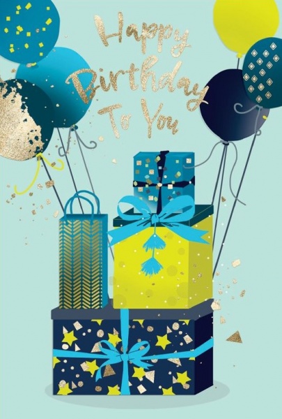 Balloons & Presents Birthday Card