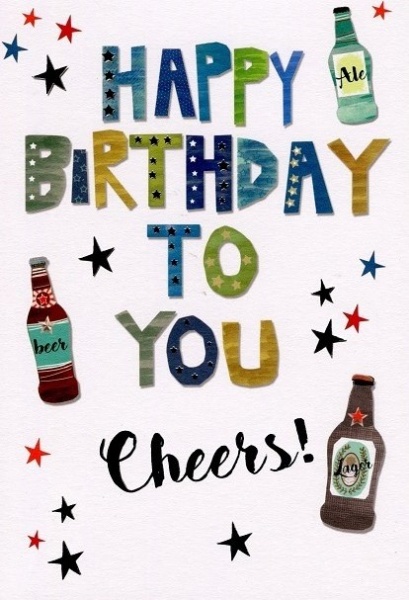 Bottles And Cheers Birthday Card
