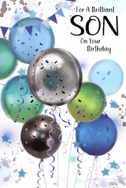 Balloons Son Birthday Card