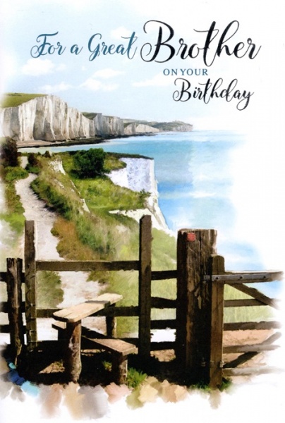 Coast Path Brother Birthday Card