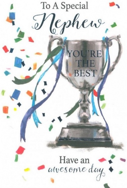 Trophy Nephew Birthday Card