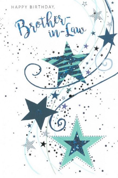 Blue Stars Brother In Law Birthday Card