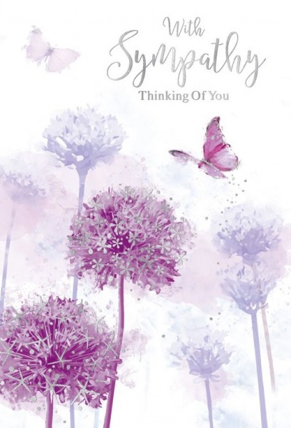 Purple Butterfly Sympathy Card