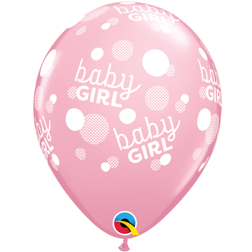 Baby Girl Pink Dots Balloons Pack of 6