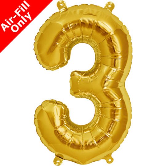 Number Three 16'' Foil Balloon