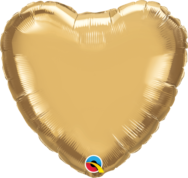 Chrome Gold 18'' Heart Foil Balloon