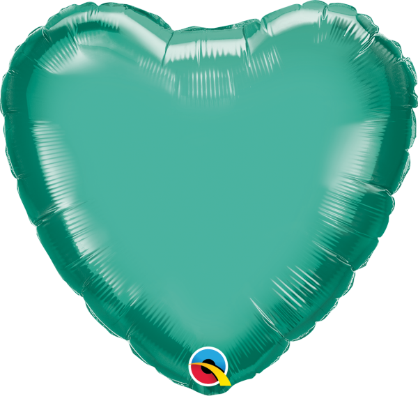 Chrome Green 18'' Heart Foil Balloon
