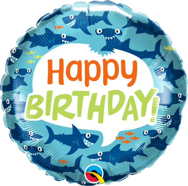 Fun Sharks 18'' Foil Birthday Balloon