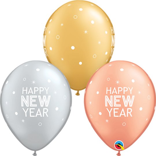 New Year Sparkles & Dots Balloons Pack of 6