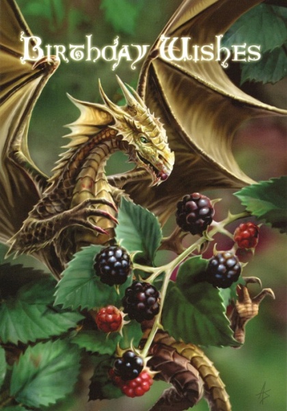Blackberry Dragon Birthday Card