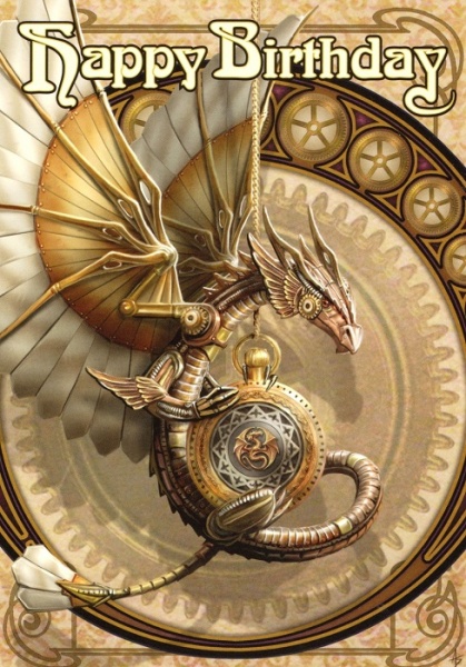 Clockwork Dragon Birthday Card