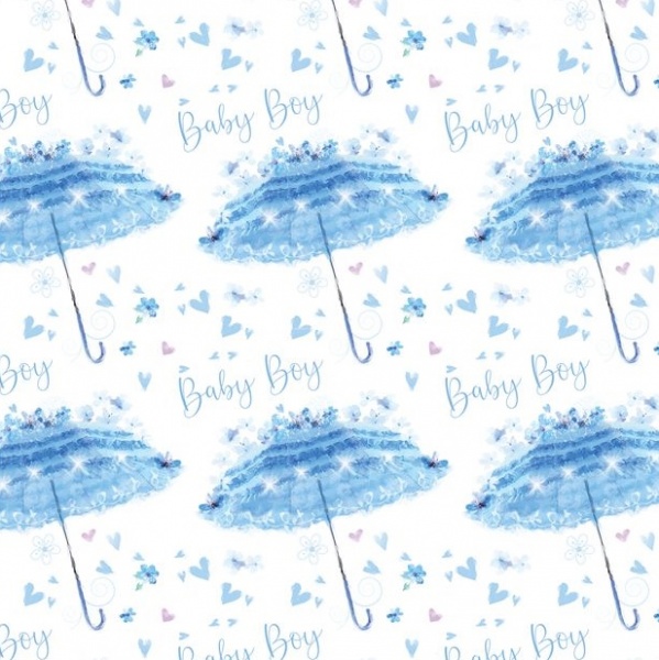 Blue Brolly New Baby Gift Wrap Sheet