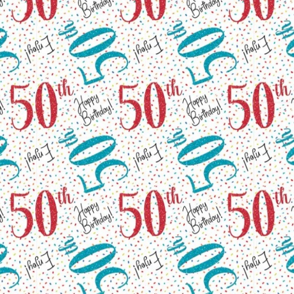 Sprinkles 50th Birthday Gift Wrap Sheet