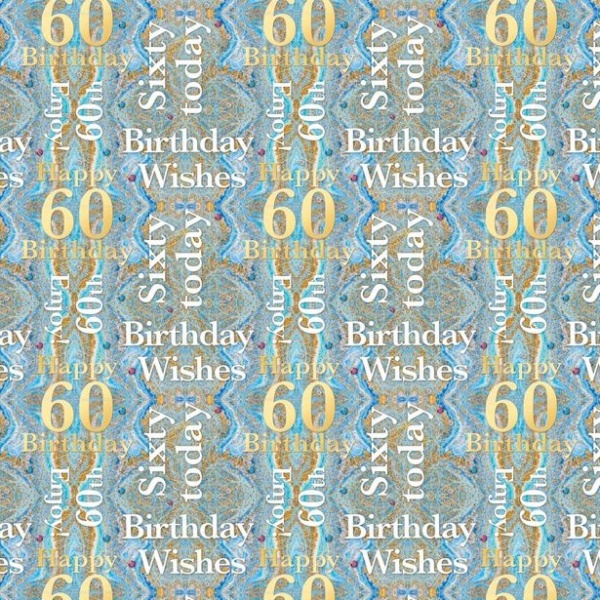 Birthday Wishes 60th Birthday Gift Wrap Sheet