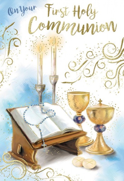 Blue Bible Your 1st Communion Card