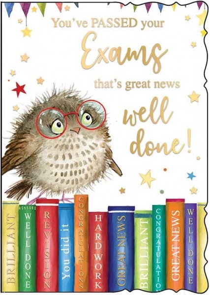 Book Owl Exam Congratulations Card