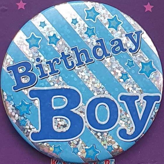 Stripes Birthday Boy Badge