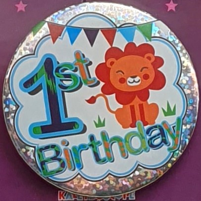 Lion Age 1 Birthday Badge