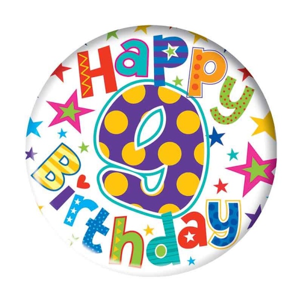 Happy Birthday 9th Birthday Badge