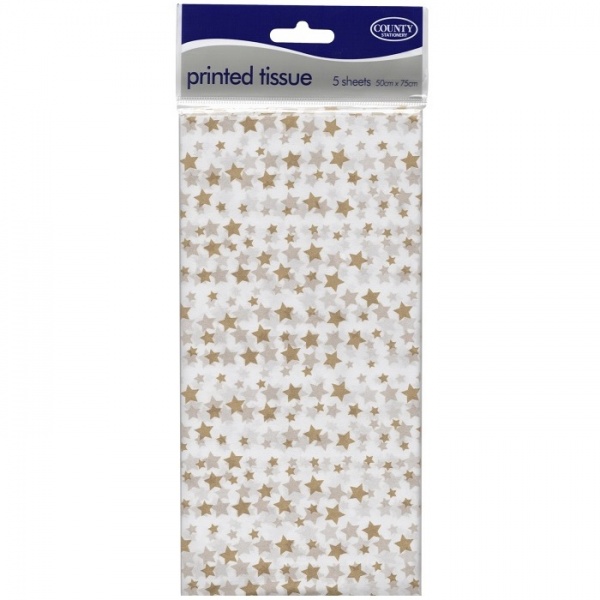 Gold Stars Tissue Paper Pack of 5 Sheets