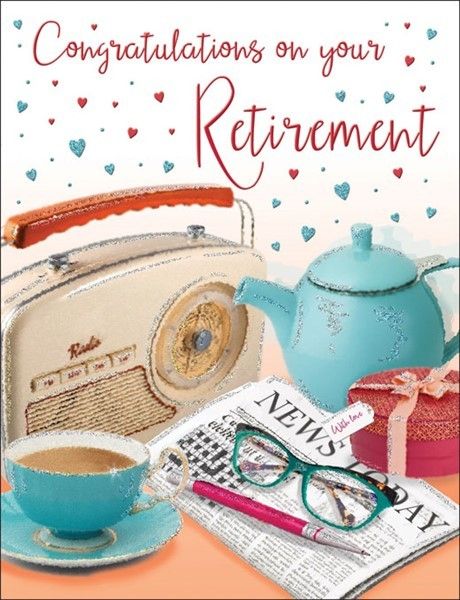 Crossword & Tea Retirement Card