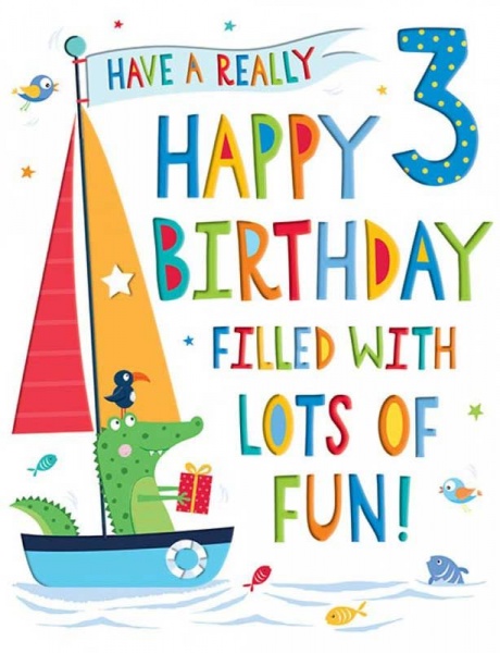 Lots Of Fun 3rd Birthday Card