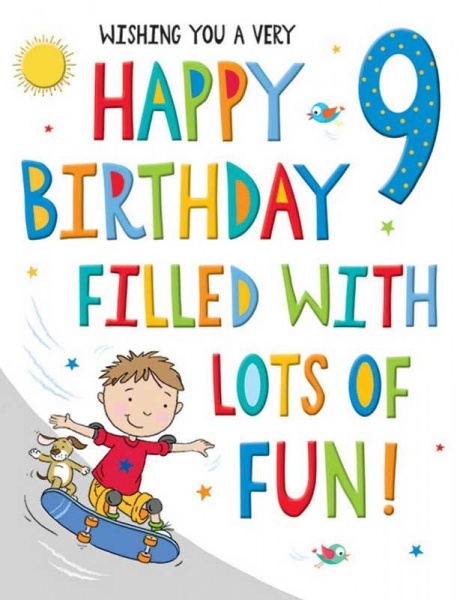 Lots Of Fun 9th Birthday Card