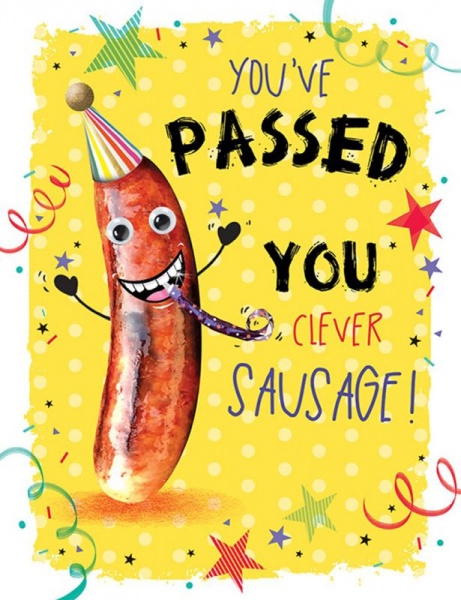 Clever Sausage Exam Congratulations Card